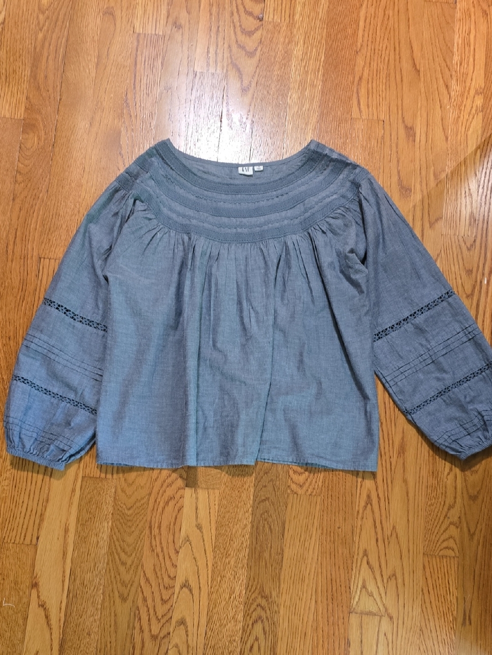 GAP Chambray Blue Romantic Peasant Top